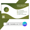 Stylish company business card template with QR code and icons.