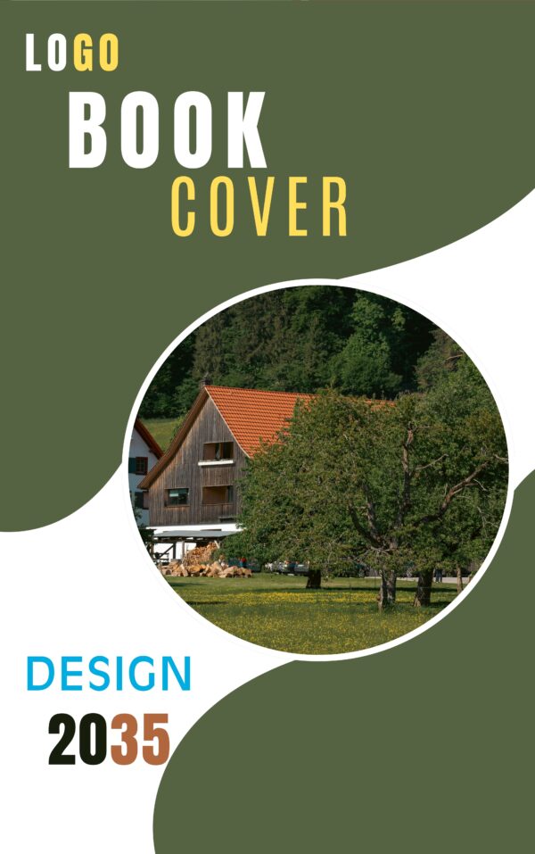 Ebook cover design template with bold title at the top, clean subtitle below, and a modern background featuring abstract shapes in soft gradients.