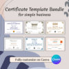 certificate template on canva