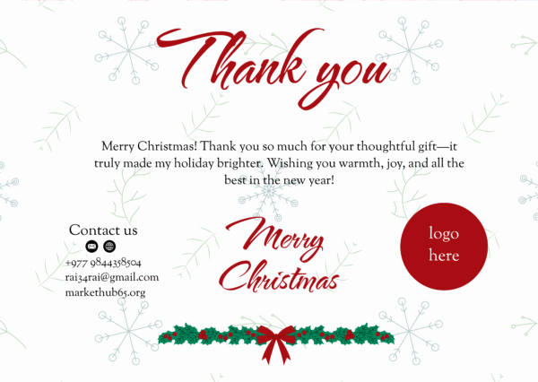 Editable Canva thank you card template with modern design and customizable text.