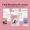 Editable and printable Canva wedding planner template for organizing wedding plans and checklists