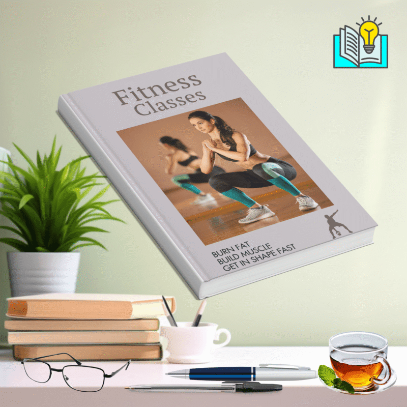 Fitness Classes ebook cover showing workout routines and class styles