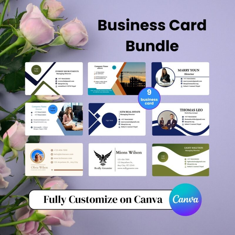Editable Business Card Template for Canva