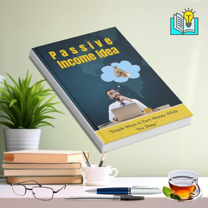 Ebook cover titled “Passive Income Idea” showing simple paths to build online income and achieve financial freedom.