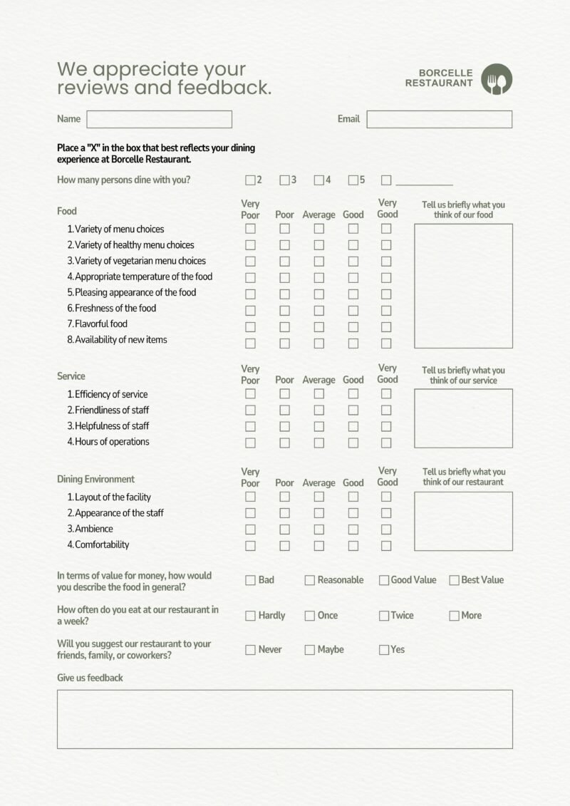 feedback form