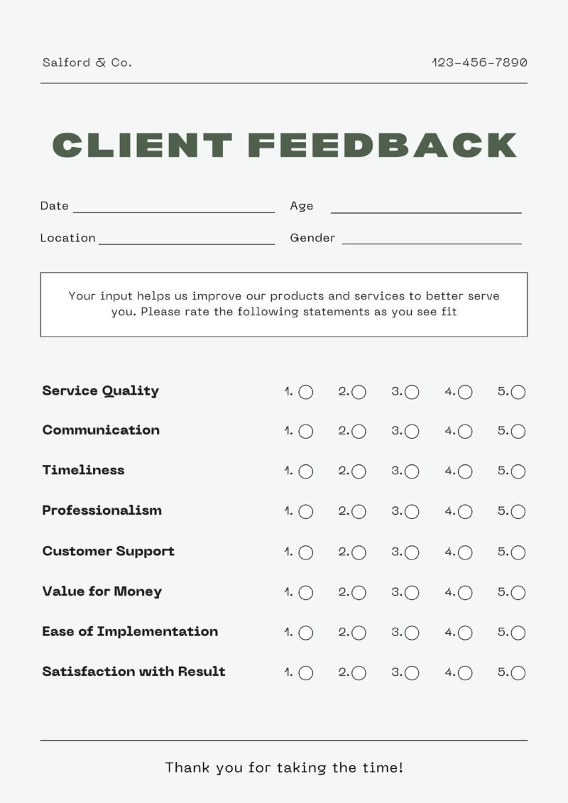feedback form