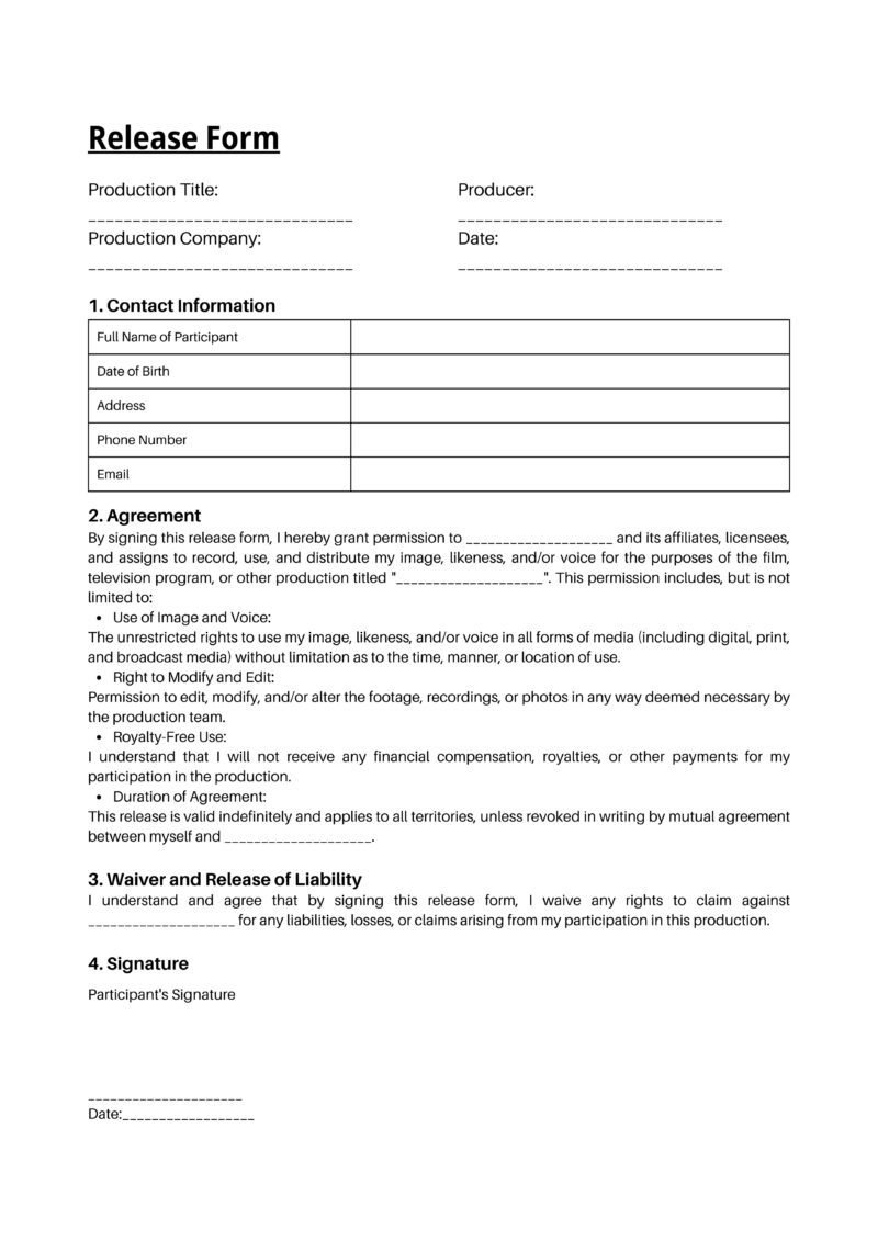 release form