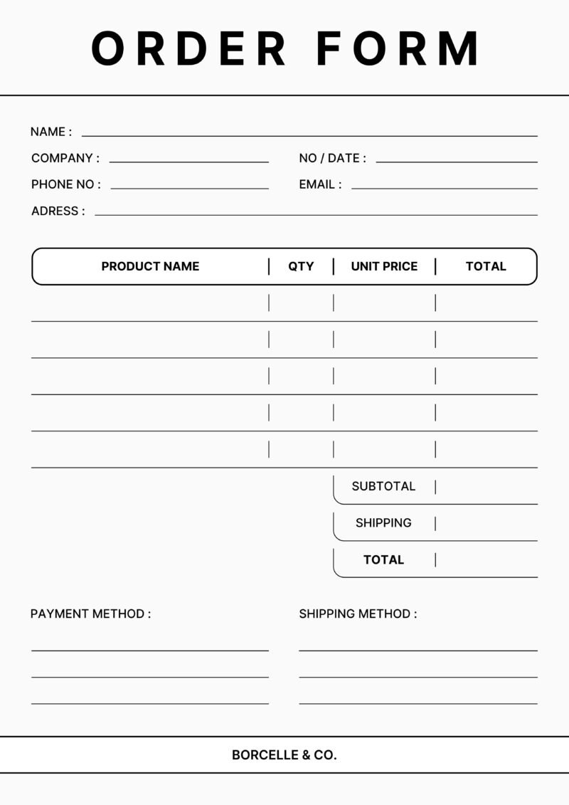 order form