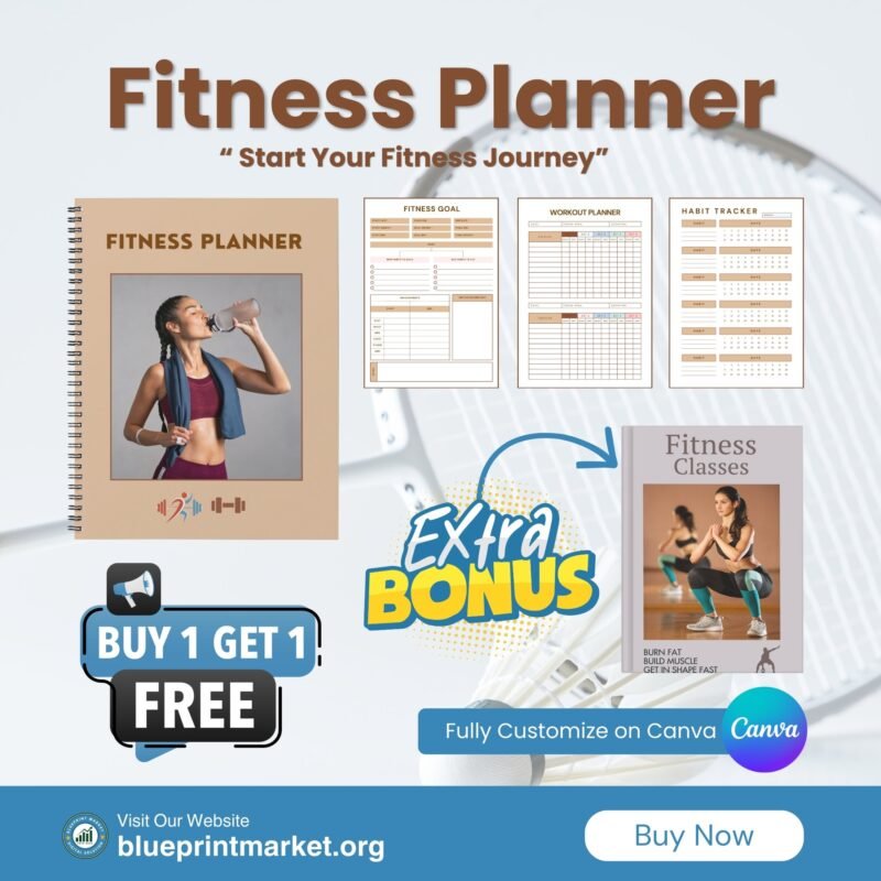 editable canva fitness planner template pages
