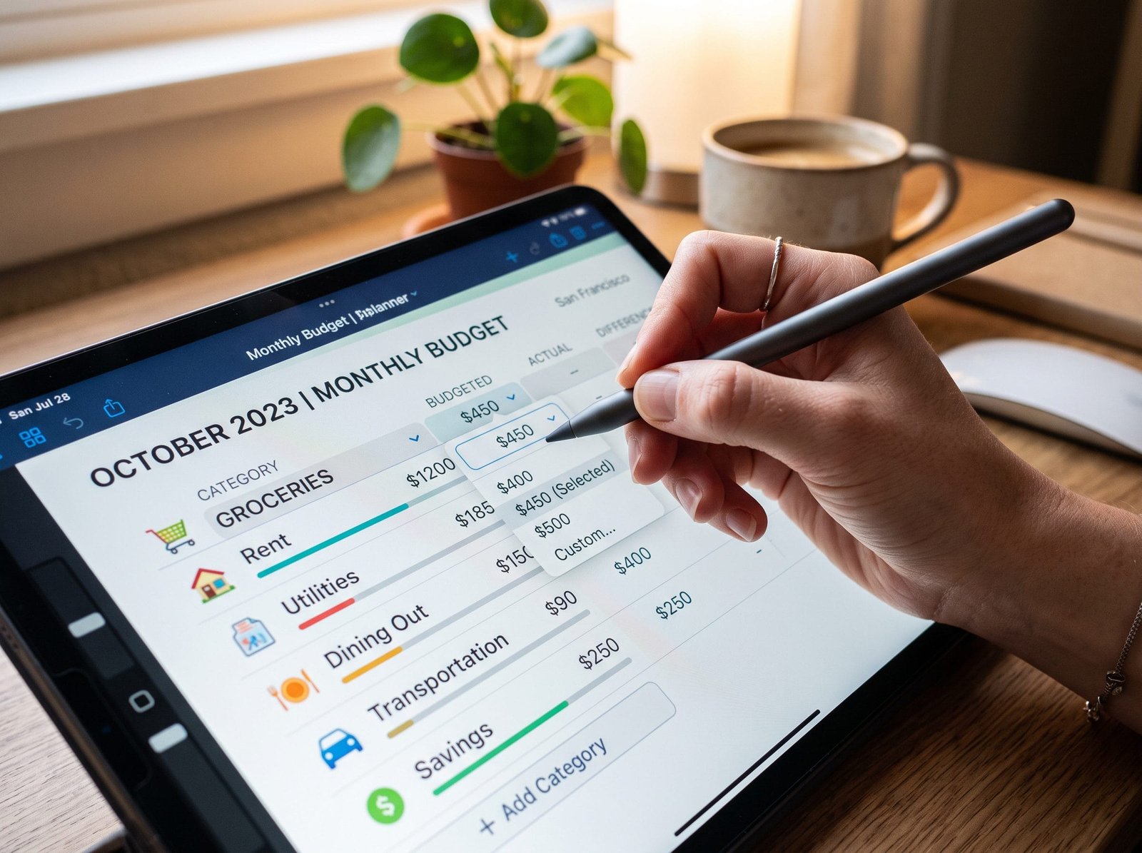 Customizable monthly budget template for tracking personal finances