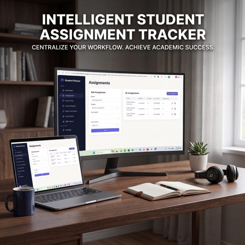 Assignment Tracker table with task priority tags and status updates