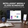 Weekly Class Schedule planner showing Monday to Friday timetable with color-coded subjects