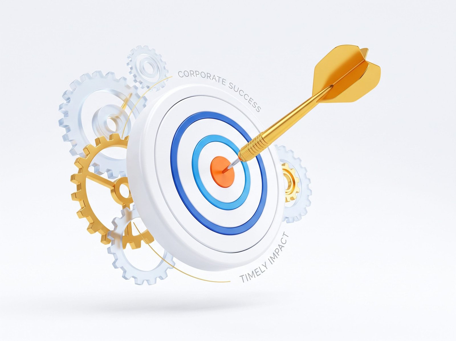 A dart hitting the center of a target board representing successful goal achievement and productivity.