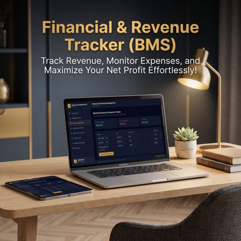 Financial cash flow forecast and revenue tracker table in Business Management System