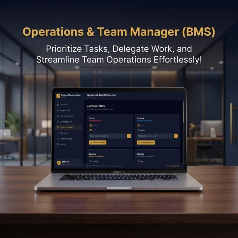 Daily time-blocking schedule and integrated Pomodoro timer in Business Management System
